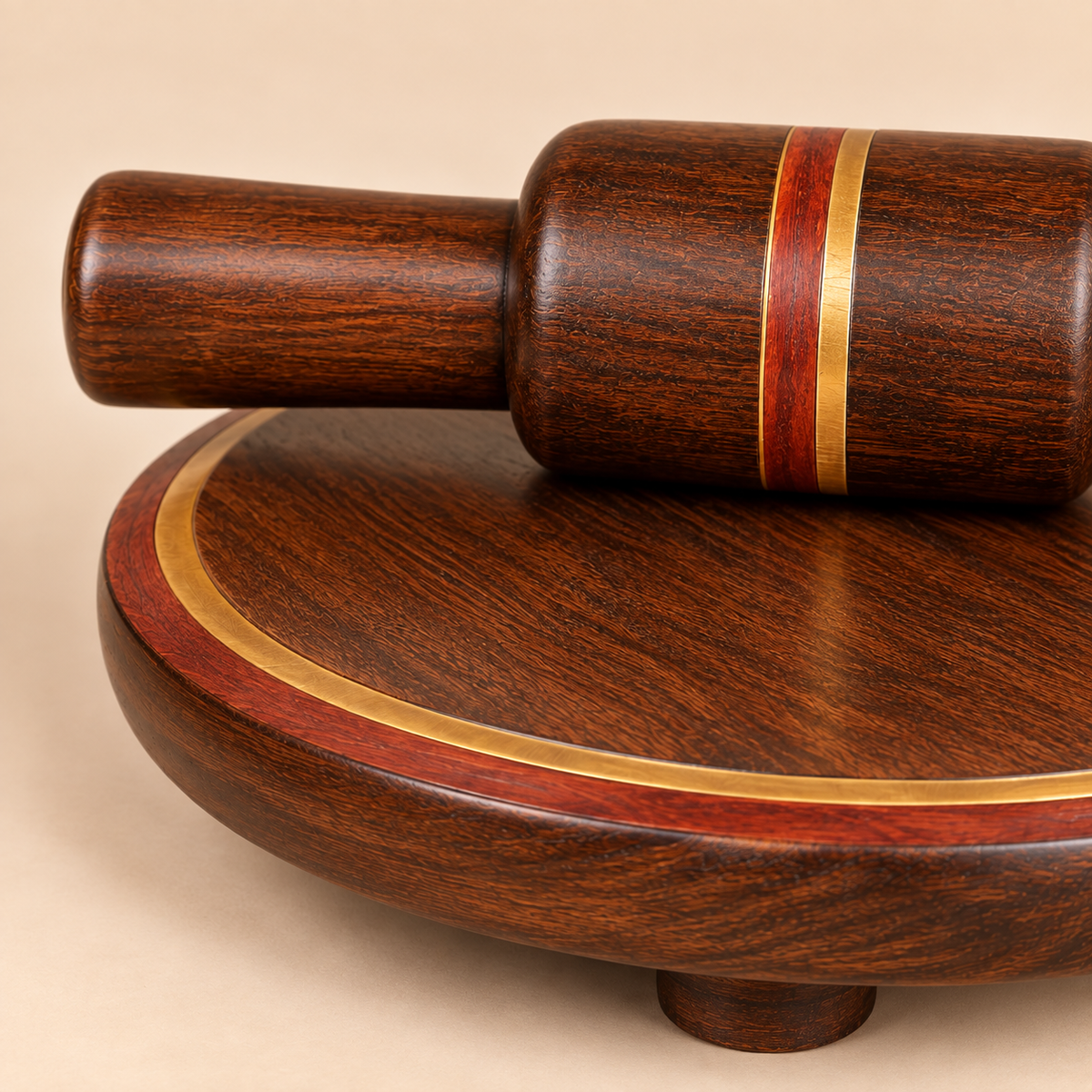 Traditional Handcrafted Wooden Chakla & Belan Set