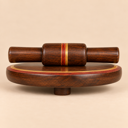 Traditional Handcrafted Wooden Chakla & Belan Set
