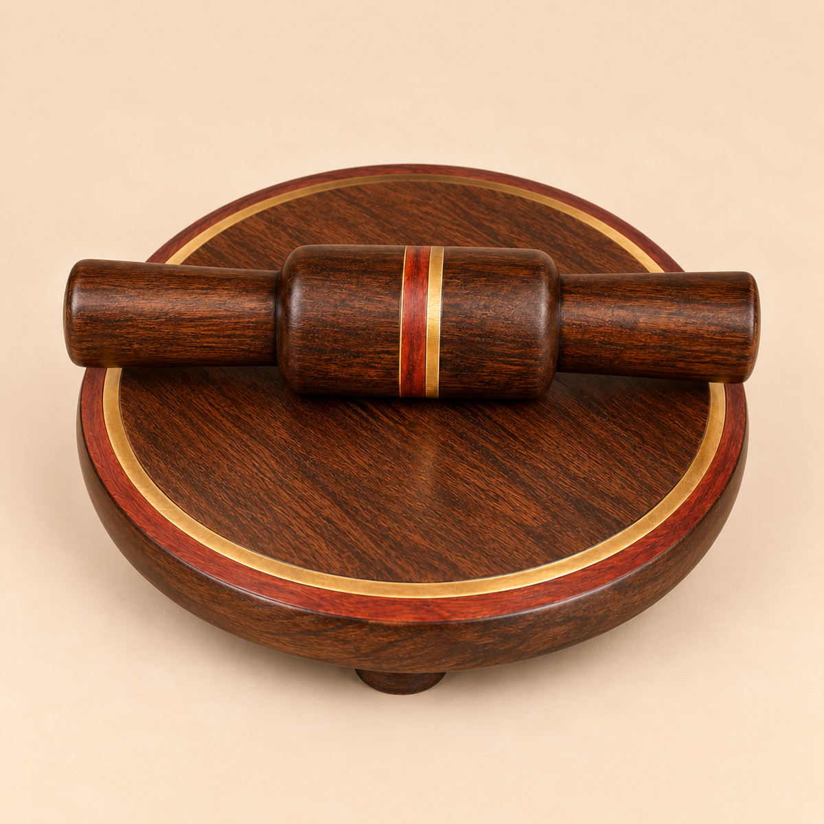 Traditional Handcrafted Wooden Chakla & Belan Set